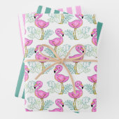 Joli Flamants roses rose Envelopper Papier ensembl (En situation)