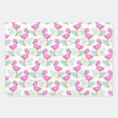 Joli Flamants roses rose Envelopper Papier ensembl (Devant)