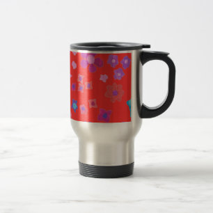 Joli Fleur Rouge brillant Puissance de Voyage Mug