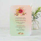 Joli Fleur sauvage  Fête des mariées Invitation (Debout devant)