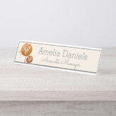 Joli Fleur sauvage Monogramme Nom Plaque (Devant)