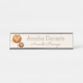 Joli Fleur sauvage Monogramme Nom Plaque (Devant)