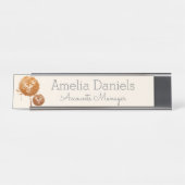 Joli Fleur sauvage Monogramme Nom Plaque (Devant)