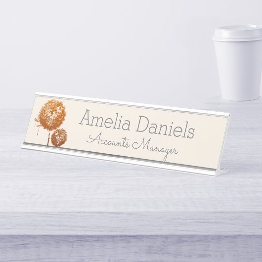 Joli Fleur sauvage Monogramme Nom Plaque