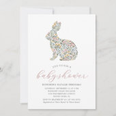 Joli Fleur sauvage Rabbit Baby shower Invitation (Devant)