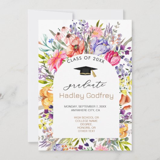 Joli Fleur sauvage Spring Invitation Faire-part (Devant)