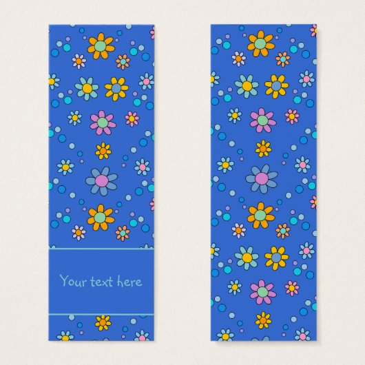 Joli fleurs colorées design Signet (Devant & derrière)