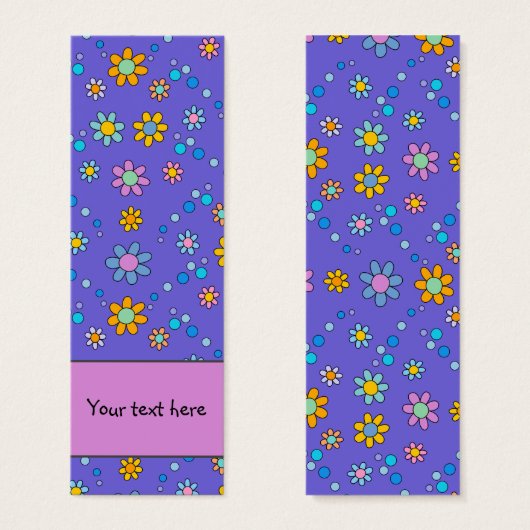Joli fleurs colorées design Signet (Devant & derrière)
