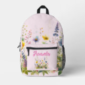 Joli Fleurs sauvages Blooming Votre Nom Sac À Dos (Recto)