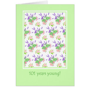 Joli Floral 101e anniversaire Salutation