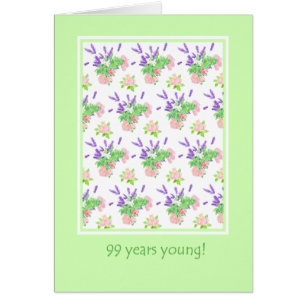 Joli Floral 99e anniversaire Salutation