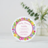 Joli Floral Baby Shower Invitations (Debout devant)
