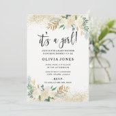 Joli Floral c'est une fille Baby shower Invitation (Debout devant)