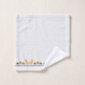 Joli floral classe en orange et rayures tendance (Gant de toilette)