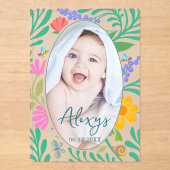 Joli Floral Coloré Ajouter Faire-part de naissance (Recto)