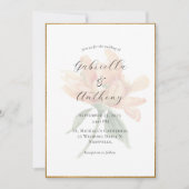 Joli Floral Or Moderne Mariage Invitations (Devant)