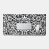 Joli floral paisley noir blanc (Clavier et souris)