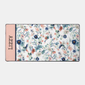 Joli Floral Personnalisé Nom Bureau Mat (Recto)