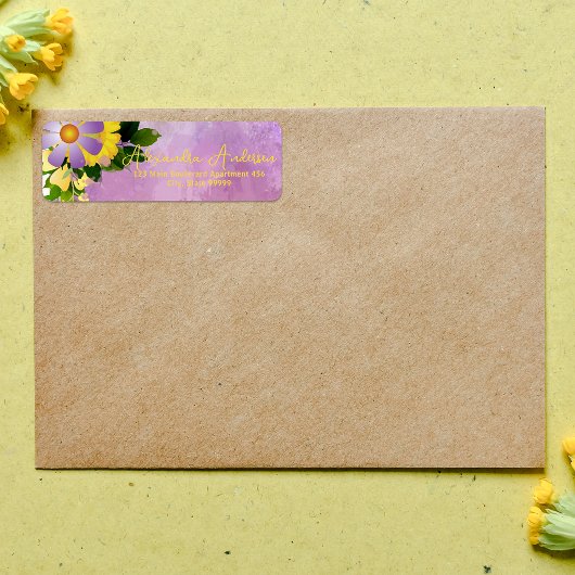 Joli Floral Romantique Fille Étiquette de script f