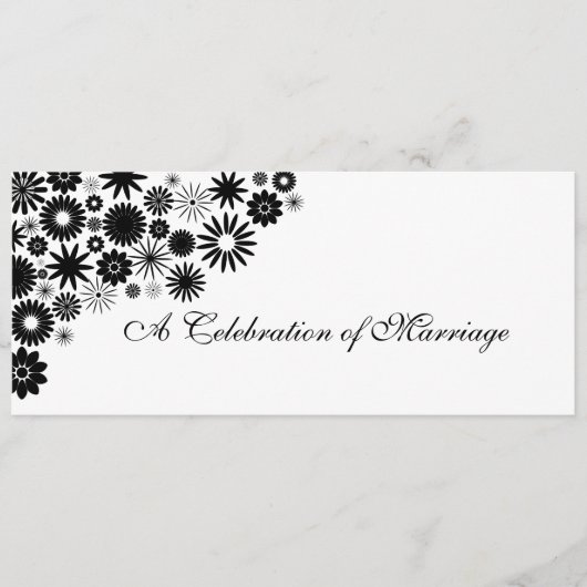 Joli Florals Programme de mariage noir (Devant)