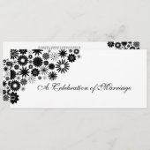 Joli Florals Programme de mariage noir (Devant / Derrière)