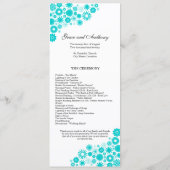 Joli Florals Turquoise Programme de mariage (Dos)