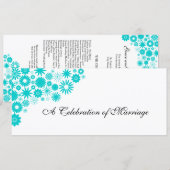 Joli Florals Turquoise Programme de mariage (Devant / Derrière)