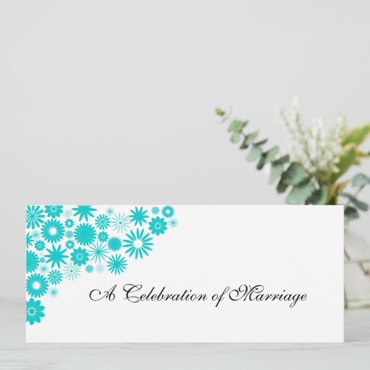Joli Florals Turquoise Programme de mariage (Debout devant)