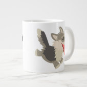 Joli Frolicsome Caricature Wolf Jumbo Mug (Devant droit)