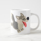 Joli Frolicsome Caricature Wolf Jumbo Mug (Droite)