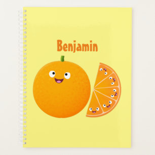 Joli fruit citrus orange heureux dessin animé