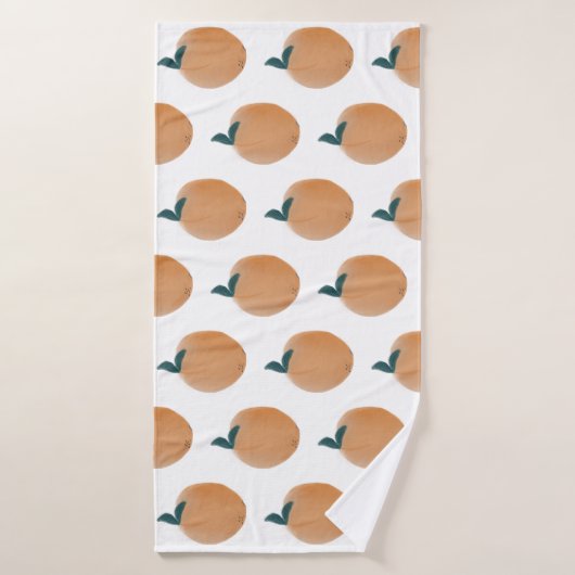 Joli fruit orange pêche dessiné à la main (Serviette de bain)