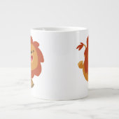 Joli Gamboling Cartoon Lion Jumbo Mug (Devant)