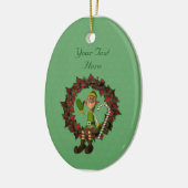 Joli garçon Elf Poinsettia Wreath Ornement de vaca (Gauche)