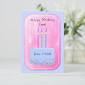Joli gâteau d'anniversaire avec carte aux bougies (Debout devant)