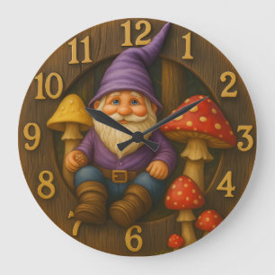 Joli gnome de style rustique horloge de forêt de c