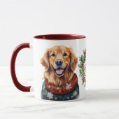 Joli Golden Retriever Chien noël Mug (Gauche)