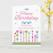 Joli grand-fille Anniversaire Carte Papillon (Fleur jaune)