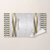 Joli Gris Argent Et Script Or (Serviette à main)