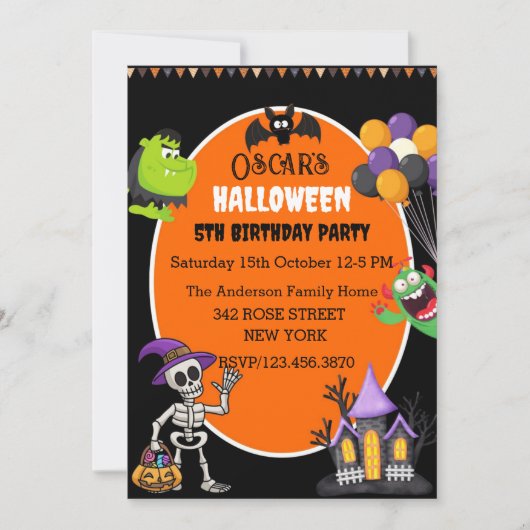 Joli Halloween Anniversaire Invitation (Devant)