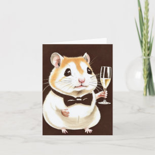 Joli hamster avec carte de champagne