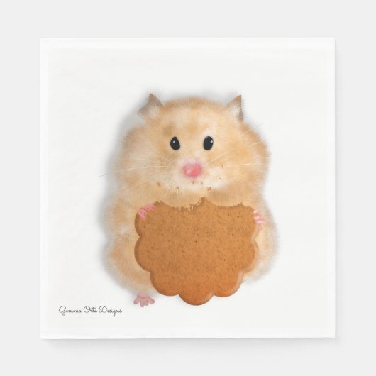 Joli hamster avec une serviette en papier biscuit. (Devant)