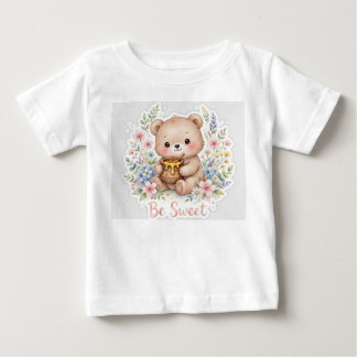Joli haut de bébé ours en peluche - soyez doux