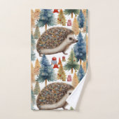 Joli Hérisson arbres de vacances (Serviette à main)