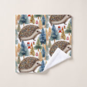 Joli Hérisson arbres de vacances (Gant de toilette)