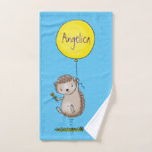 Joli hérisson et motif de dessin animé de ballon (Serviette à main)