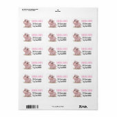 Joli hippo étiquette de adresse mignon (Feuille entière)