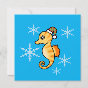 Joli hippocampe flocon de neige d'hiver de vacance
