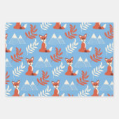 Joli hiver Orange Fox Mountains Motif feuille (Devant)