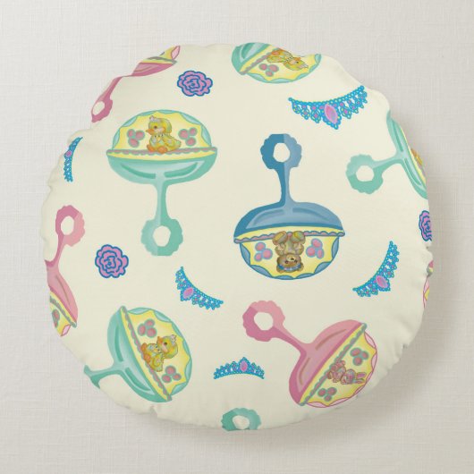 Joli hochet rond en forme de coussin pour bébé (Devant)